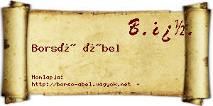Borsó Ábel névjegykártya